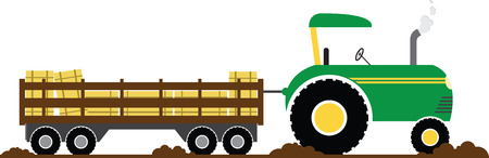 Have fun on this tractor hayride to your pumpkin patch project.のイラスト素材