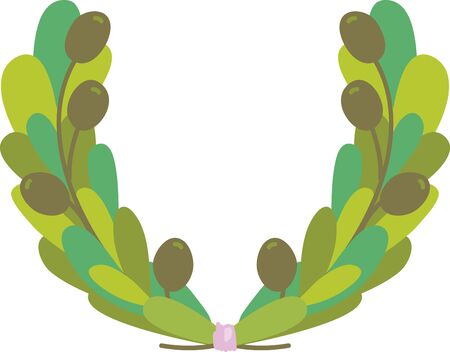 This olive wreath can be used for many things.のイラスト素材