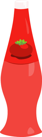 Everything needs a little ketchup!  Stitch this fun design on your kitchen linens or picnic placemats for yummy touch!のイラスト素材