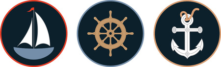 Make a lovely boating design for a sailing project.のイラスト素材