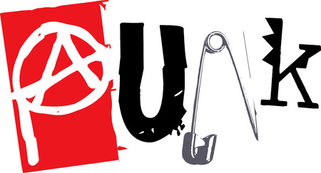 Punk word and symbols for music fans.のイラスト素材