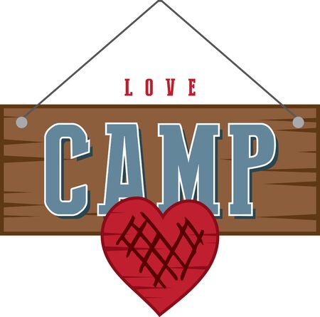 Love camping if yes, embellish this lovely sign board design on your camping gear.のイラスト素材
