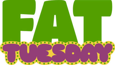 Celebrate Fat Tuesday, with this Tuesday text design on your next holiday  project.のイラスト素材