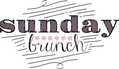 Sunday is Funday! Add fun to your chores with this Sunday text design for your kitchen towel or chef apron projects.のイラスト素材