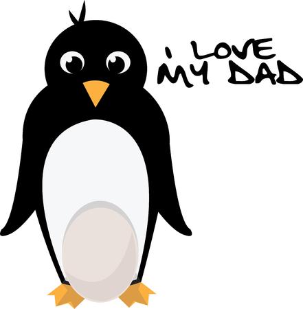 Kids will love this Penguin design on a school backpack or their casual clothing.のイラスト素材