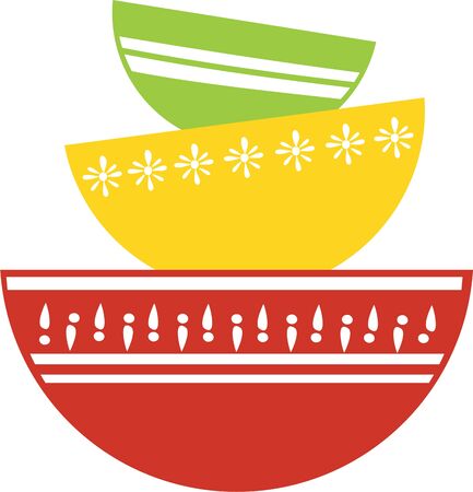 Every one like this Bowls.のイラスト素材