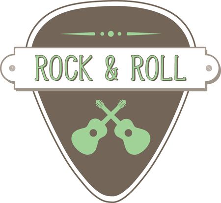 Captioned pick with acoustic guitars for music aficionados.のイラスト素材