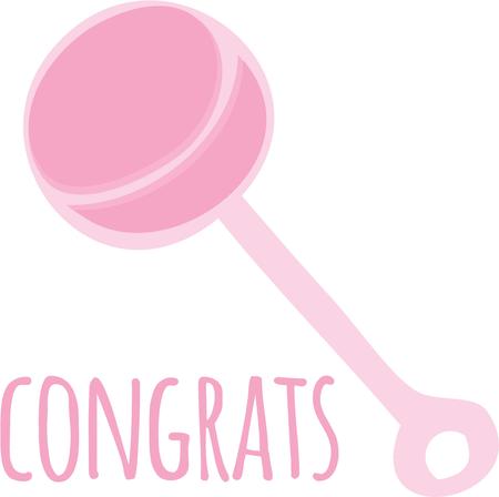 Turn this simple design into a style statement.  The rattle will add sparkle to baby shower or kids' room decorating projects.のイラスト素材