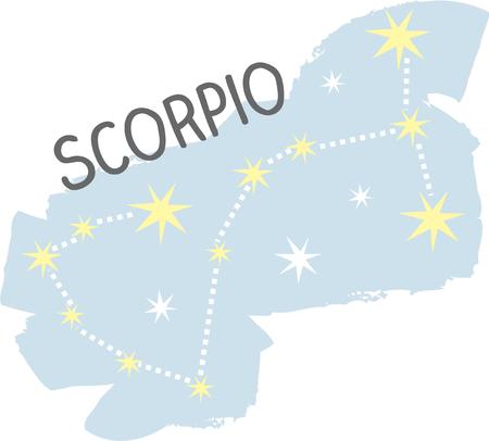Scorpio is the eighth sign of the zodiac and is known for immeasurable curiosity.  Dive into the depths of astrology and craft a gift for every birthday of this water sign!のイラスト素材
