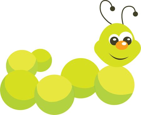 Use this caterpillar for a toddler's shirt.のイラスト素材
