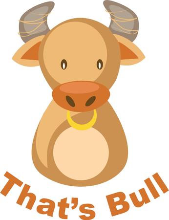 Use this Taurus bull for a superstitious friend's shirt.のイラスト素材