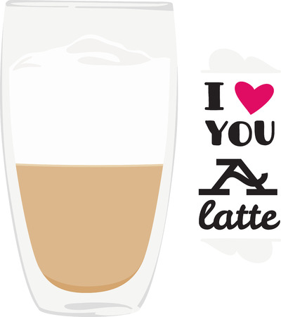 Use this latte drink for a barista's shirt or apron.のイラスト素材