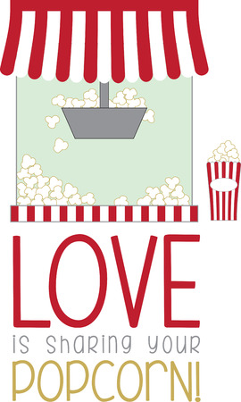 Whether at home or a concession stand, use this popcorn design for a fun apron and cap.のイラスト素材