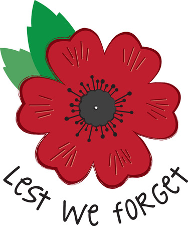 "Use this poppy on the collar of a shirt or blouse to remember the sacrifice and bravery of veterans on Memorial Day and Veteran's Day. "のイラスト素材