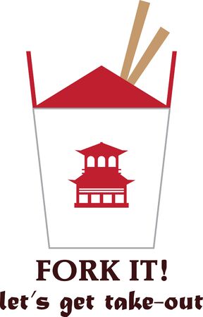 Use this Asian food box on an apron and napkins.のイラスト素材