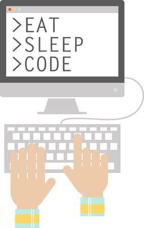 Use this computer and keyboard for an IT professional's shirt.のイラスト素材