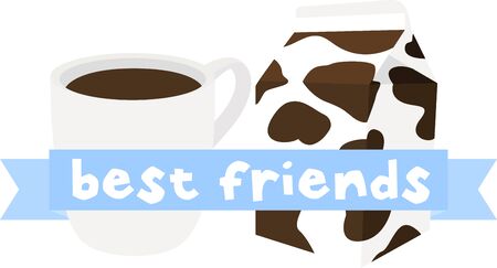 Use this coffee cup and creamer for a barista's shirt or apron.のイラスト素材