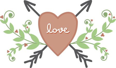 Use this lovely heart for a towel border.のイラスト素材