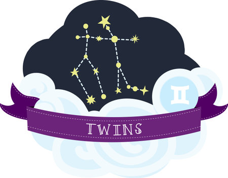 Gemini Constellation is fairly easy to spot in the skyのイラスト素材