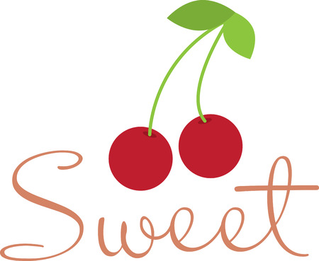 Create a splendid look for summer with these sweet cherries on place mats and linens!のイラスト素材