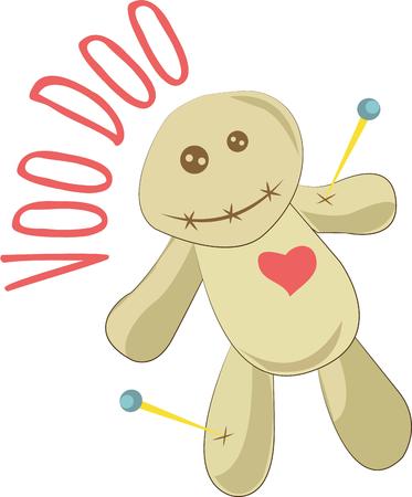 This voodoo doll is a spooky addition for a friend's shirt.のイラスト素材