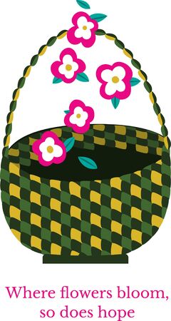 Flowers dropping into the basketのイラスト素材
