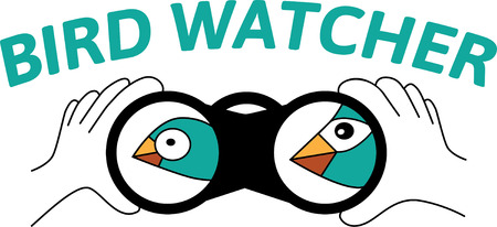 Birds viewing with spying glassのイラスト素材