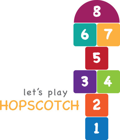 Design with hopscotch. Kids will love this design on a t-shirt.のイラスト素材