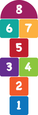 Design with hopscotch. Kids will love this design on a t-shirt.のイラスト素材