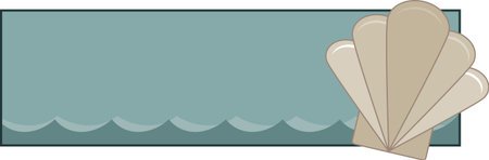Banner with pretty sea shell, perfect for beach project.のイラスト素材