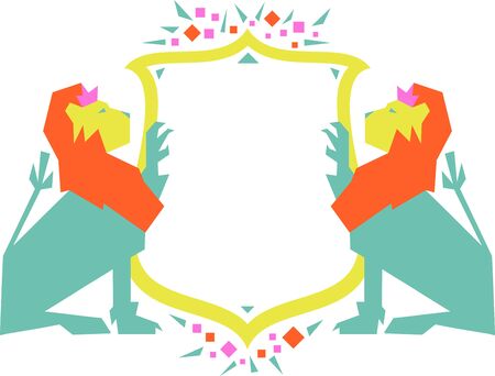 medieval heraldic shield.のイラスト素材