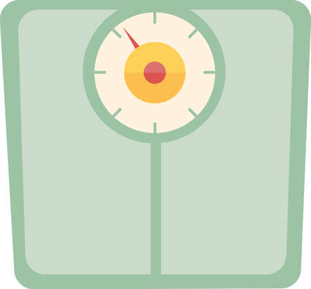 Bring some inspiration to your diet with this weight scale.  Add to an apron or a towel.のイラスト素材