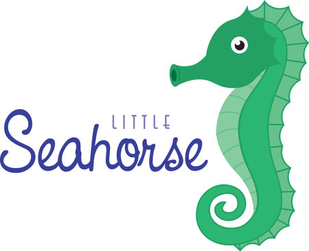 Cartoon seahorse. Saddle up for a close encounter with the sea\'s most captivating creatures with this design on your home projects.
