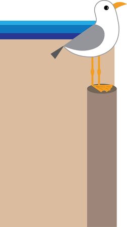 Simple design with seagullのイラスト素材