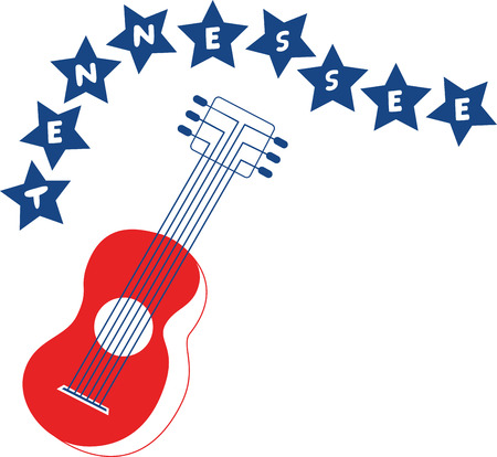 Rock on the wild side! Stitch this cool guitar design on shirts, bags, and more for your rock stars.のイラスト素材