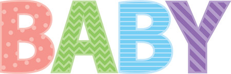 Looking to add style to your baby's nursery  This design is perfect on nursery furniture and decor!のイラスト素材