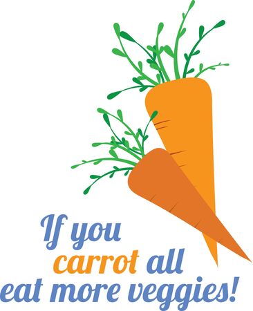 These fun carrots will be a sweet touch to kitchen linens.のイラスト素材