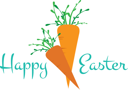These fun carrots will be a sweet touch to kitchen linens.のイラスト素材