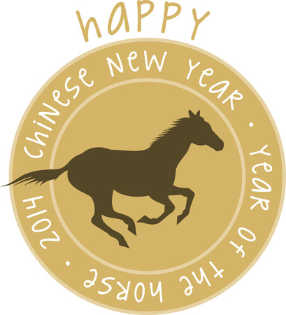 Celebrate the Chinese new year with a year of the horse design.のイラスト素材