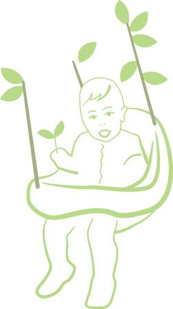 This insanely simple swing provides hours of fun for the young and young at heart! A great addition to your child's bedroom decor and other projects!のイラスト素材