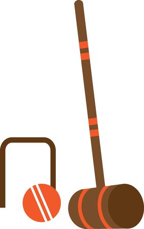 Looking for the perfect Birthday or Christmas gift Embroider this design on clothes, towels, pillows, gym bags, quilts, t-shirts, jackets or wall hangings for your croquet enthusiasts!のイラスト素材