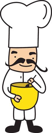 Spice up your kitchen decor and chef's apparel with this design on kitchen linen, chef coats, apron and hats.のイラスト素材