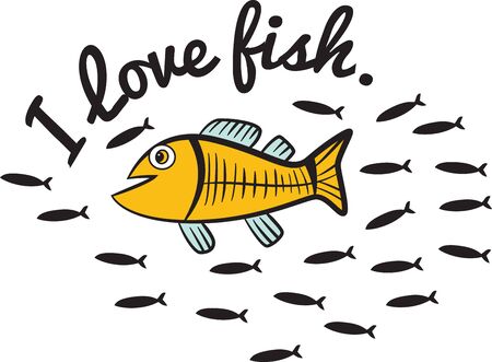 Got bite  Get hooked to this relaxing hobby with this design on gear bags, fleece pullovers, T-shirts and more for the fishing enthusiasts in your life.のイラスト素材