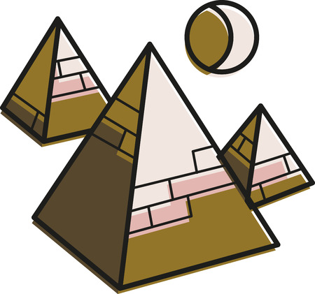 This quick-stitching design features the famous tourist site in Egypt! Make a great keepsake with this design on t-shirts, jackets, sweatshirts, hats and more.のイラスト素材