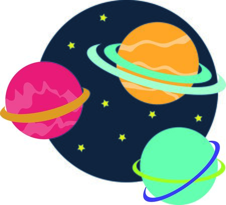 Join the heavenly bodies on a celestial journey with design on t-shirts, hoodies, hats, warm-ups and more for your little astronauts!のイラスト素材