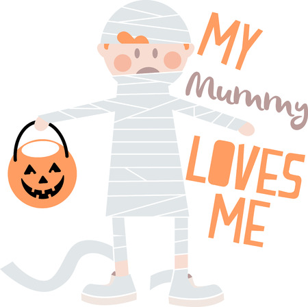Prepare to have a hauntingly delightful Halloween with this design on t-shirts, hoodies, hats, warm-ups and more for the little ones!のイラスト素材