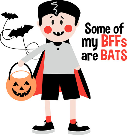 This little dracula will capture the theme of the Halloween celebration. Add fun and creativity to your holiday projects with this design on clothing, throw pillows, framed embroidery and more.のイラスト素材