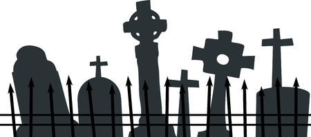 This design is sure to please Halloween tricksters of all ages.  Scare up some fun with this design on shirts, hoodies, hats, warm-ups and more.のイラスト素材
