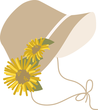 Create a splendid look for summer with this cheerful design on framed embroidery, throw pillows, clothing and more!のイラスト素材