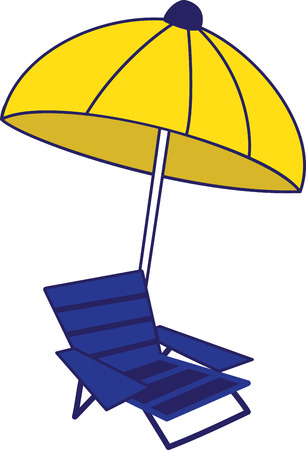 Relax in style at the beach, while also staying protected!  Bring the spirit of the sea in your indoor projects with this design.のイラスト素材